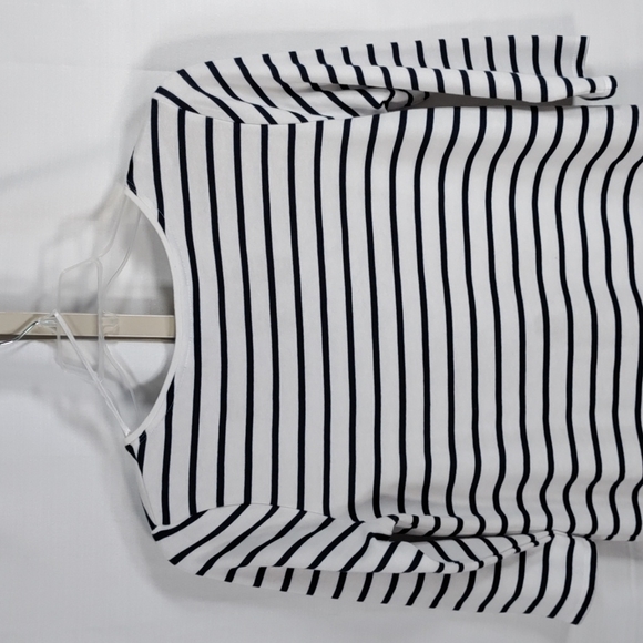 12500 Heyton navy & peach stripe french terry tunic blouse M - Picture 7 of 10